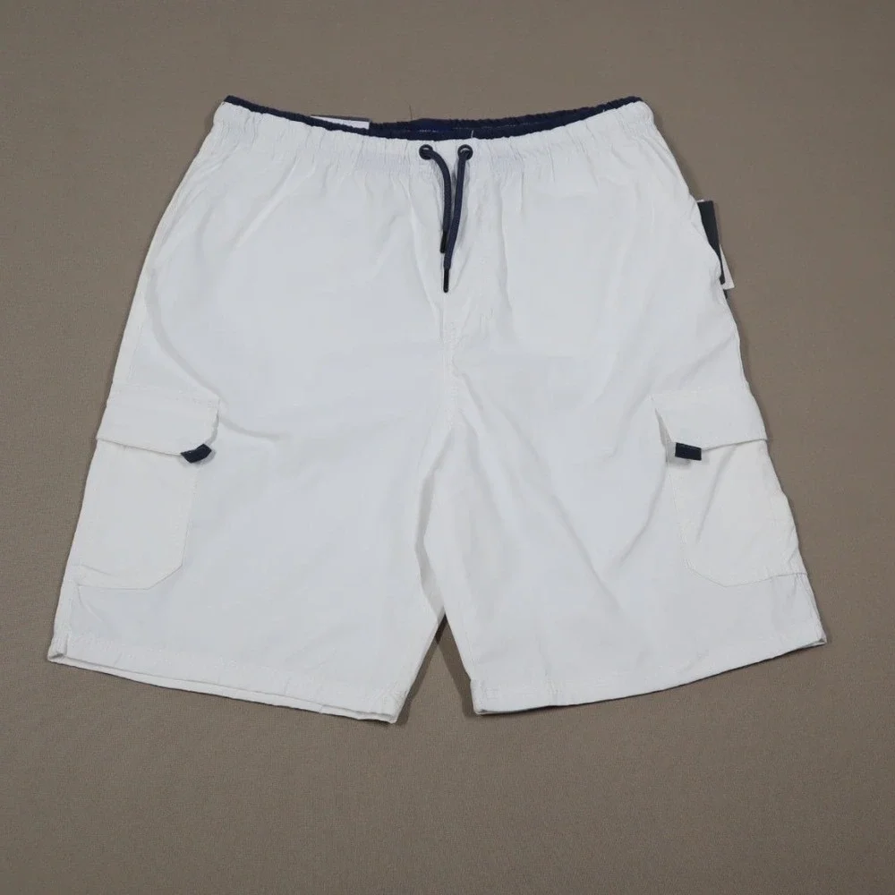 Univibe Big Boys Stonedale Cotton Nylon Pull-on Cargo Shorts - White‎ - Size XL